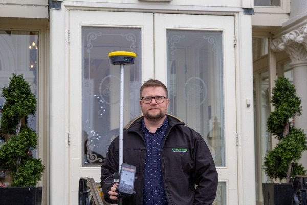 Dariusz Liszka with a GNSS rover